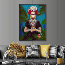 Load image into Gallery viewer, Wall art canvas framed print 60 x 90 cm Lady Catrina
