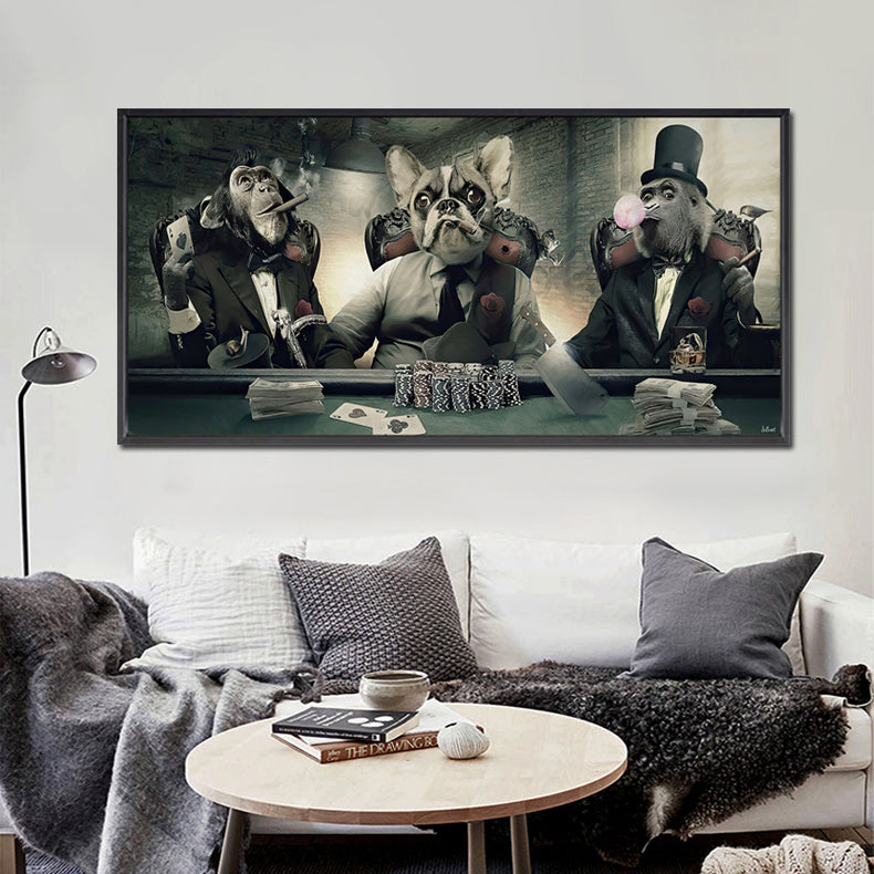 Wall art canvas framed print 100 x 50cm. Gangsters-Last one