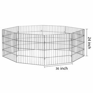 Large Pet Playpen - Dog Cat Foldable Metal Indoor Outdoor Fence - Puppy Kitten-0