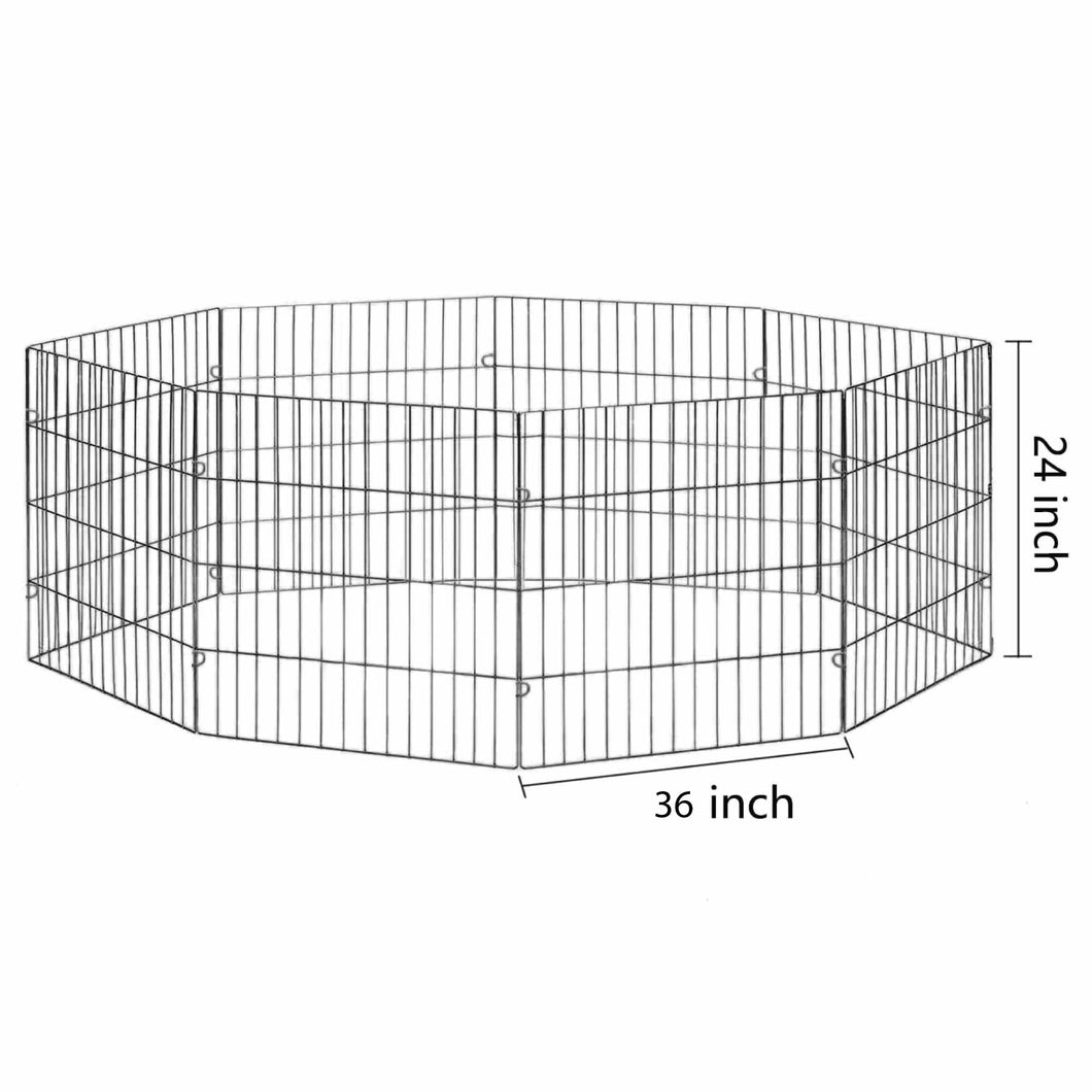 Large Pet Playpen - Dog Cat Foldable Metal Indoor Outdoor Fence - Puppy Kitten-0