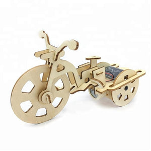 Model kit Tricycle bike with solar power and motor 3D Ply Wood -craft kit- ages 3+