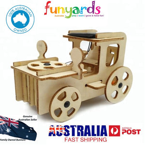 Model kit Vintage Car with solar power and motor 3D Ply Wood -craft kit- ages 3+