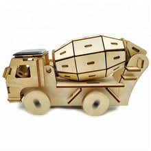 Load image into Gallery viewer, Model kit Construction Cement truck with solar power and motor 3D Ply Wood -craft kit- ages 3+
