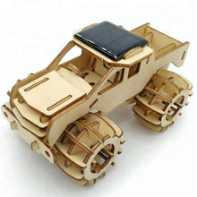 Load image into Gallery viewer, Model kit  4 x 4 Truck Car Solar powered 3D Ply Wood -craft kit with MOTOR (solar or battery).
