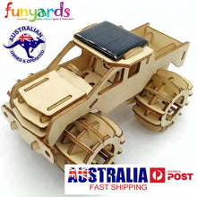 Load image into Gallery viewer, Model kit  4 x 4 Truck Car Solar powered 3D Ply Wood -craft kit with MOTOR (solar or battery).
