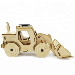 Model digger Bulldozer construction truck plywood model-includes Motor or Solar power