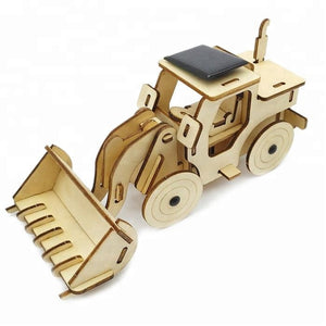 Model digger Bulldozer construction truck plywood model-includes Motor or Solar power