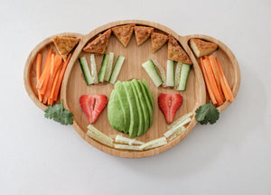 Toddlers mealtime Plate 100% sustainable bamboo-Karri the Koala-Food contact grade production