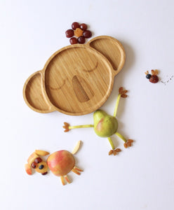 Toddlers mealtime Plate 100% sustainable bamboo-Karri the Koala-Food contact grade production