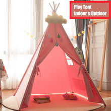 Load image into Gallery viewer, Teepee Wigwam Tent Cubby House_Pink 130cm size
