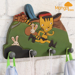 Wooden Wall Hooks Clothes Hanger CAT ROBINHOOD