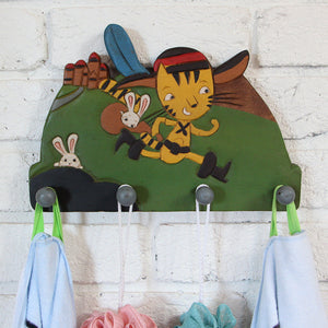 Wooden Wall Hooks Clothes Hanger CAT ROBINHOOD