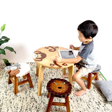 Load image into Gallery viewer, Children&#39;s furniture Table Wooden MONKEY Fun and Hand made in Thailand
