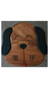 Children's Wooden Stool Puppy Dog Themed Chair Toddlers Step sitting Stool