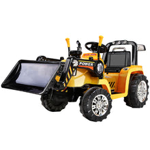 Load image into Gallery viewer, Ride On Bulldozer Digger Electric Car Yellow for kids 3+ years old  and parental remote
