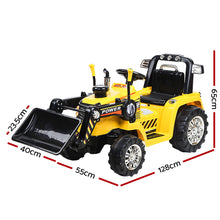 Load image into Gallery viewer, Ride On Bulldozer Digger Electric Car Yellow for kids 3+ years old  and parental remote
