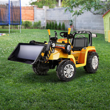 Load image into Gallery viewer, Ride On Bulldozer Digger Electric Car Yellow for kids 3+ years old  and parental remote
