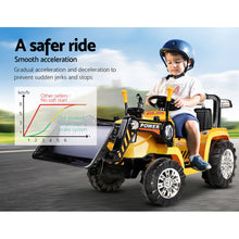 Load image into Gallery viewer, Ride On Bulldozer Digger Electric Car Yellow for kids 3+ years old  and parental remote
