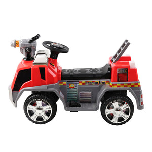 Kids Ride On Fire Truck Car Red Grey-Anti-slip and wide seat