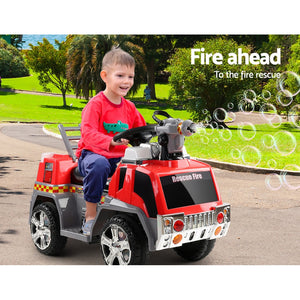 Kids Ride On Fire Truck Car Red Grey-Anti-slip and wide seat