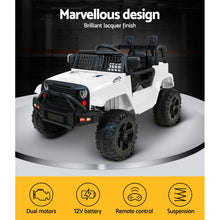 Load image into Gallery viewer, Rigo Kids Ride On Car Electric 12V Car Toys Jeep Battery Remote Control White
