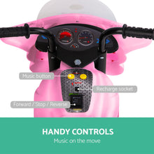 Load image into Gallery viewer, Ride On Motorbike Motorcycle Pink with built in music and flashing light-EN71 standard Safety of Toys
