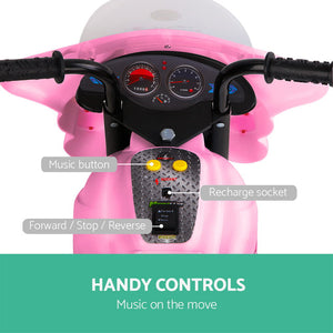 Ride On Motorbike Motorcycle Pink with built in music and flashing light-EN71 standard Safety of Toys