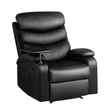 Load image into Gallery viewer, Artiss Recliner Chair Armchair Lounge Sofa Chairs Couch Leather Black Tray Table
