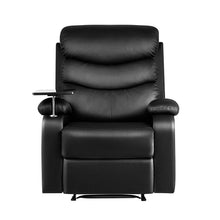 Load image into Gallery viewer, Artiss Recliner Chair Armchair Lounge Sofa Chairs Couch Leather Black Tray Table
