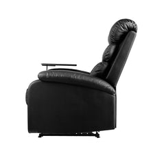 Load image into Gallery viewer, Artiss Recliner Chair Armchair Lounge Sofa Chairs Couch Leather Black Tray Table
