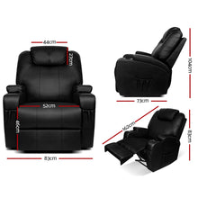 Load image into Gallery viewer, Artiss Recliner Chair Electric Massage Chairs Heated Lounge Sofa Leather
