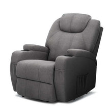 Load image into Gallery viewer, Artiss Recliner Chair Electric Massage Chairs Heated Lounge Sofa Fabric Grey
