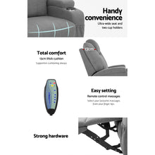 Load image into Gallery viewer, Artiss Recliner Chair Electric Massage Chairs Heated Lounge Sofa Fabric Grey
