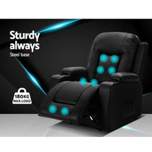 Load image into Gallery viewer, Artiss Electric Massage Chair Recliner Luxury Lounge Sofa Armchair Heat Leather
