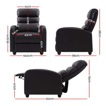 Load image into Gallery viewer, Artiss Luxury Recliner Chair Chairs Lounge Armchair Sofa Leather Cover Brown
