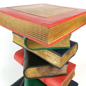 Side Table, corner Stool, Plant Stand Raintree Wood Natural Finish-Book Stack