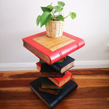 Load image into Gallery viewer, Side Table, corner Stool, Plant Stand Raintree Wood Natural Finish-Book Stack
