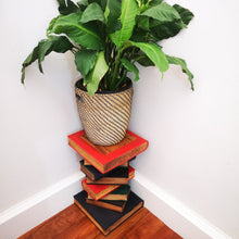 Load image into Gallery viewer, Side Table, corner Stool, Plant Stand Raintree Wood Natural Finish-Book Stack

