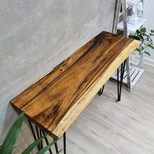 Crestwood Unique Raintree Wood Console Table, Hallway Table 1 Meter 100cm from 1 piece solid wood-Thin long legs