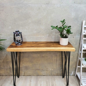 Crestwood Unique Raintree Wood Console Table, Hallway Table 1 Meter 100cm from 1 piece solid wood-Thin long legs