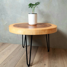 Load image into Gallery viewer, Round Raintree Wood Live Edge Coffee Table 65cm Diameter 45cm Tall
