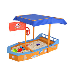 Load image into Gallery viewer, Keezi Boat-shaped Canopy Sand Pit
