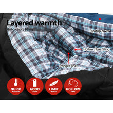Load image into Gallery viewer, Weisshorn Sleeping Bag Bags Double Camping Hiking -10°C to 15°C Tent Winter Thermal Navy.
