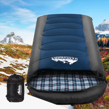 Load image into Gallery viewer, Weisshorn Sleeping Bag Bags Single Camping Hiking -20°C to 10°C Tent Winter Thermal Navy.
