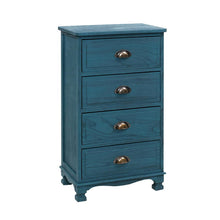 Load image into Gallery viewer, Artiss Bedside Tables Drawers Cabinet Vintage 4 Chest of Drawers Blue Nightstand
