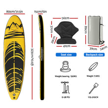 Load image into Gallery viewer, Weisshorn Stand Up Paddle Board Inflatable Kayak SUP Surfboard Paddleboard 10FT
