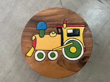 Load image into Gallery viewer, Children&#39;s Wooden Stool Locomotive Train Themed Chair Toddlers Step sitting Stool.
