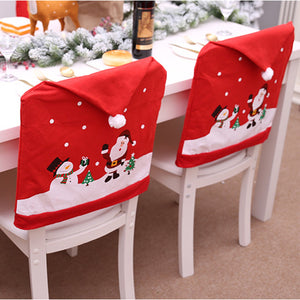 Christmas Chair seat Covers Decoration Xmas Dinner Party Santa Gift-Large Chair deco.