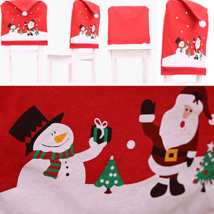 Christmas Chair seat Covers Decoration Xmas Dinner Party Santa Gift-Large Chair deco.