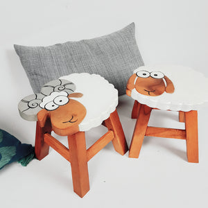 Kids Chair Wooden Stool Animal RAM GOAT Theme Children’s Chair and Toddlers Stepping Stool.